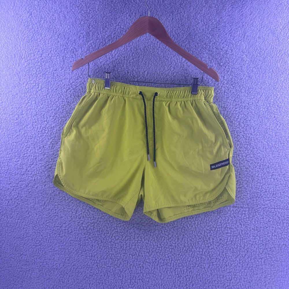 Legends Relay Shorts Mens Large Lime Green Athletic Running Training 5 Inch
